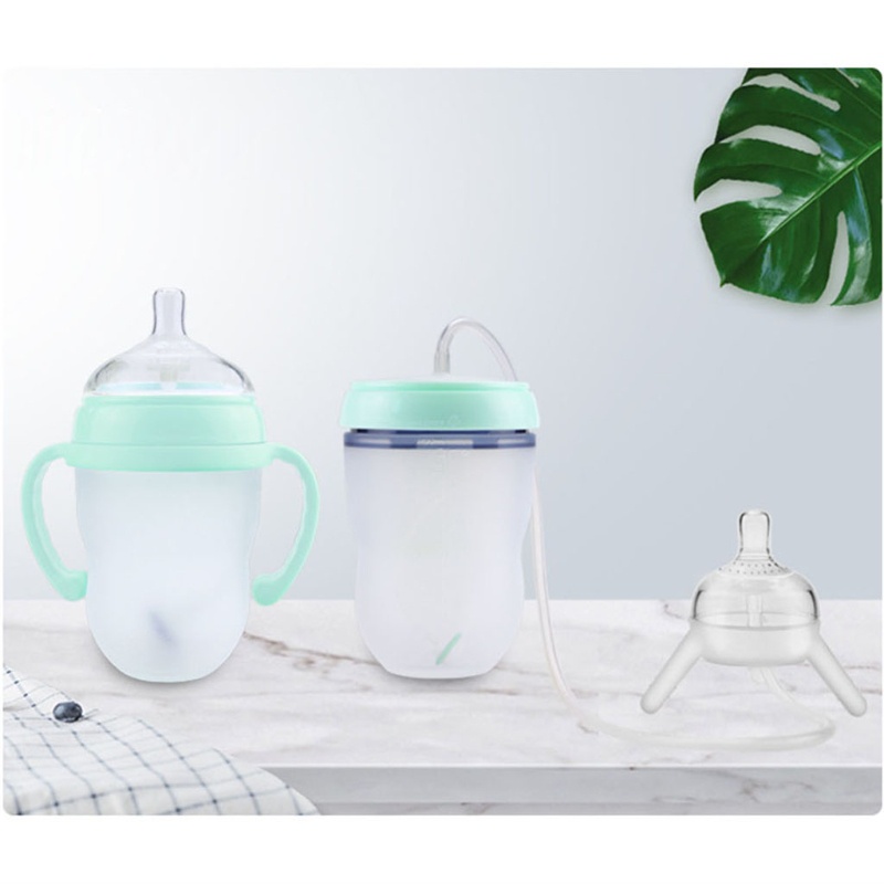 Bình uống sữa em bé tự động có ống hút dài rảnh tay chống colic 300 ml