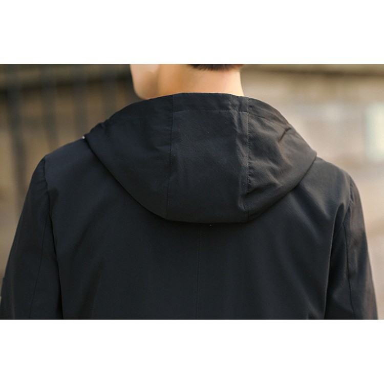 ÁO KHOÁC DÙ NAM 2 LỚP CÓ NÓN CAO CẤP AKD28-ĐEN