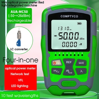 Comptyco aua-mc50 1/10/15/30 / 50mw 4 trong 1 máy đo công suất quang bộ định vị lỗi trực quan kiểm tra cáp mạng máy đo cáp quang vfl