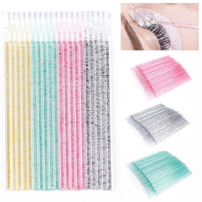 Set 100 Tăm Bông Cotton Dùng Một Lần Hỗ Trợ Nối Mi Đa Năng