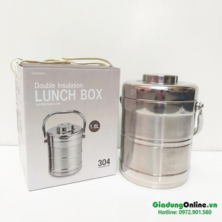 Cặp Lồng - Cà Mèn Inox 304 GGomi Hàng Công Ty 2 Lớp Dày Dặn Bền Đẹp - Larva Store