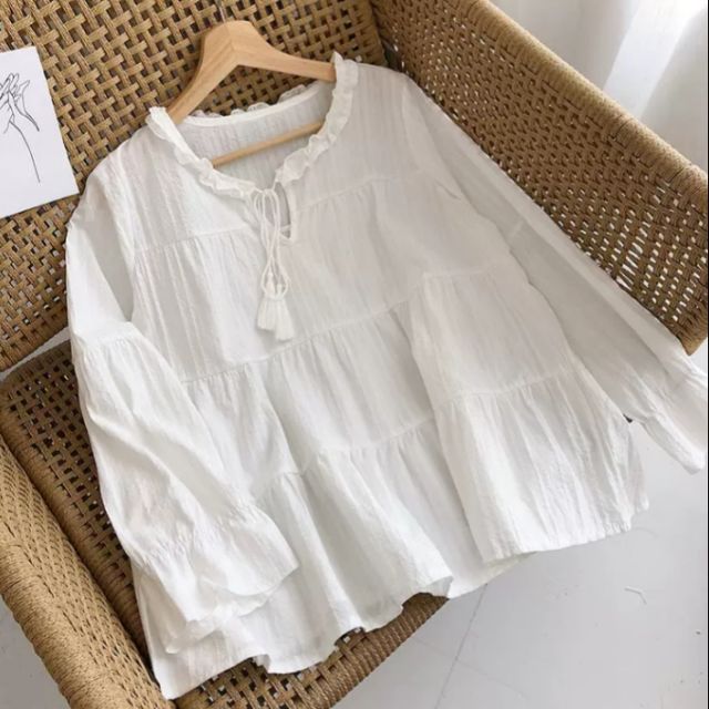 [ORDER] Áo kiểu công chúa ulzzang tay dài/áo kiểu bánh bèo