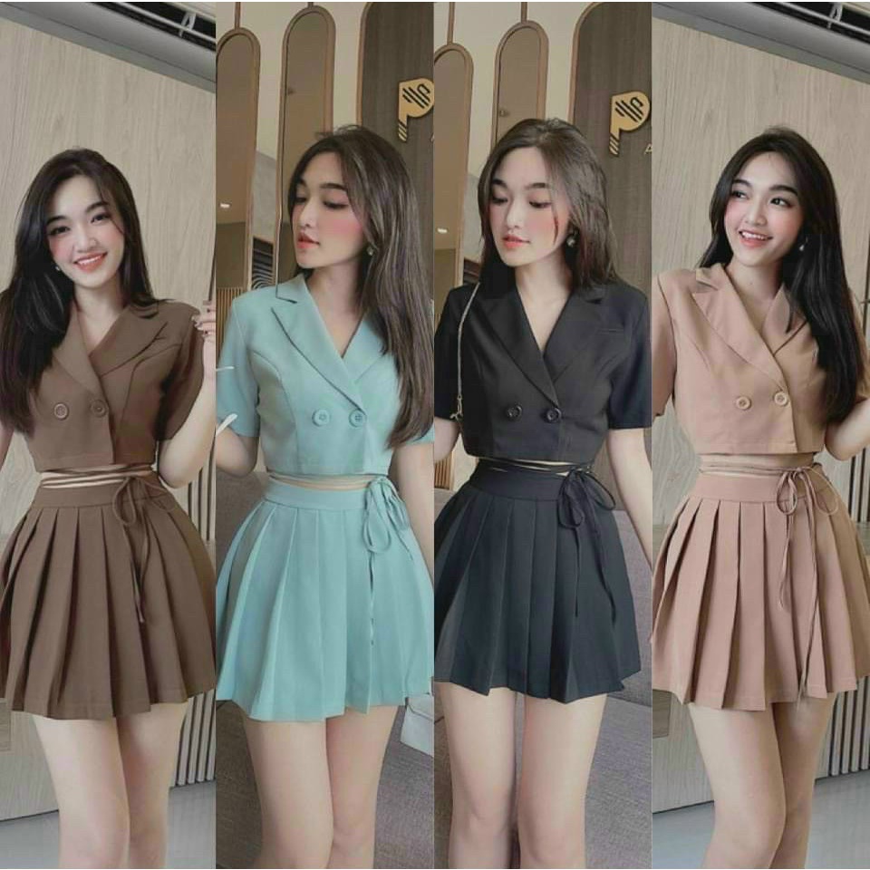 SET VÁY KIỂU VEST LỬNG SÀNH ĐIỆU CHẤT LIỆU TUYẾT MƯA  ĐỘC LẠ DXS