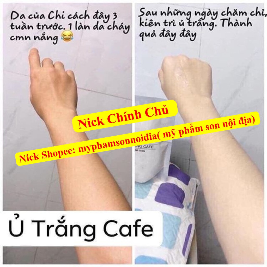 (300gr) Ủ Trắng Cafe Thảo Dược, Tắm Trắng Cafe. Trắng da, tẩy da chết, Giảm mụn sần lỗ chân lông, mờ thâm nám tàn nhang