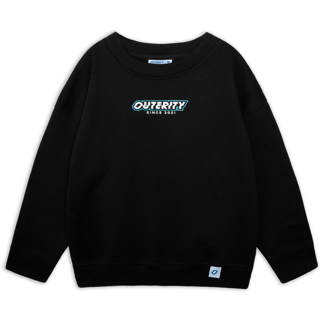 Áo Sweater trẻ em OuterityKids Basic Đen / Nỉ chân cua - ORK301
