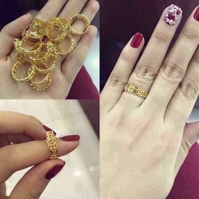 Nhẫn kim tiền mạ vàng 18k