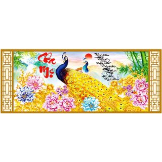Tranh đính đá cha mẹ 90x45cm - lv124