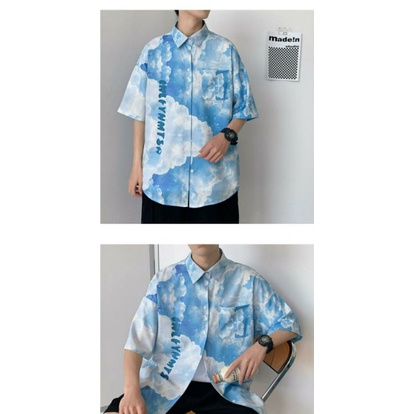 Áo Sơ Mi Tay Ngắn Unisex Cổ Bẻ Phong Cách Hàn Quốc Freesize