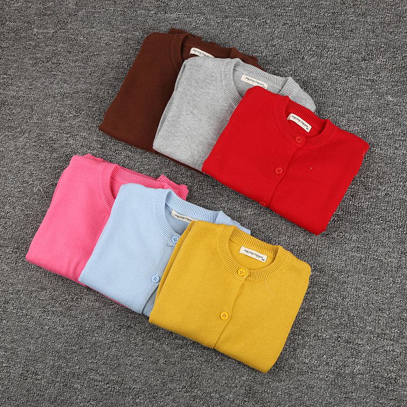 Áo khoác cardigan bằng len màu kẹo cho trẻ em
