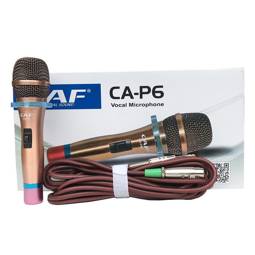 Micro có dây KARAOKE CAF CA-P6 cao cấp (MÀU VÀNG ĐỒNG)