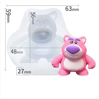 Khuôn Silicone Nhấn Bánh Hình Gấu Dâu Tây