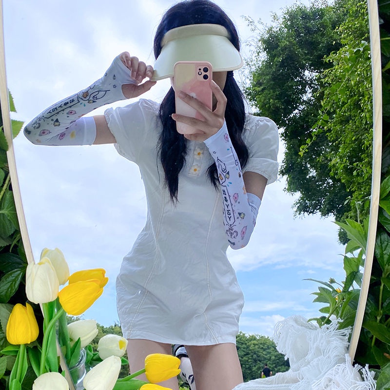 Găng Tay Chống Nắng Tia Cực Tím Vải Lụa Lạnh Mỏng Thời Trang Mùa Hè Cho Nữ