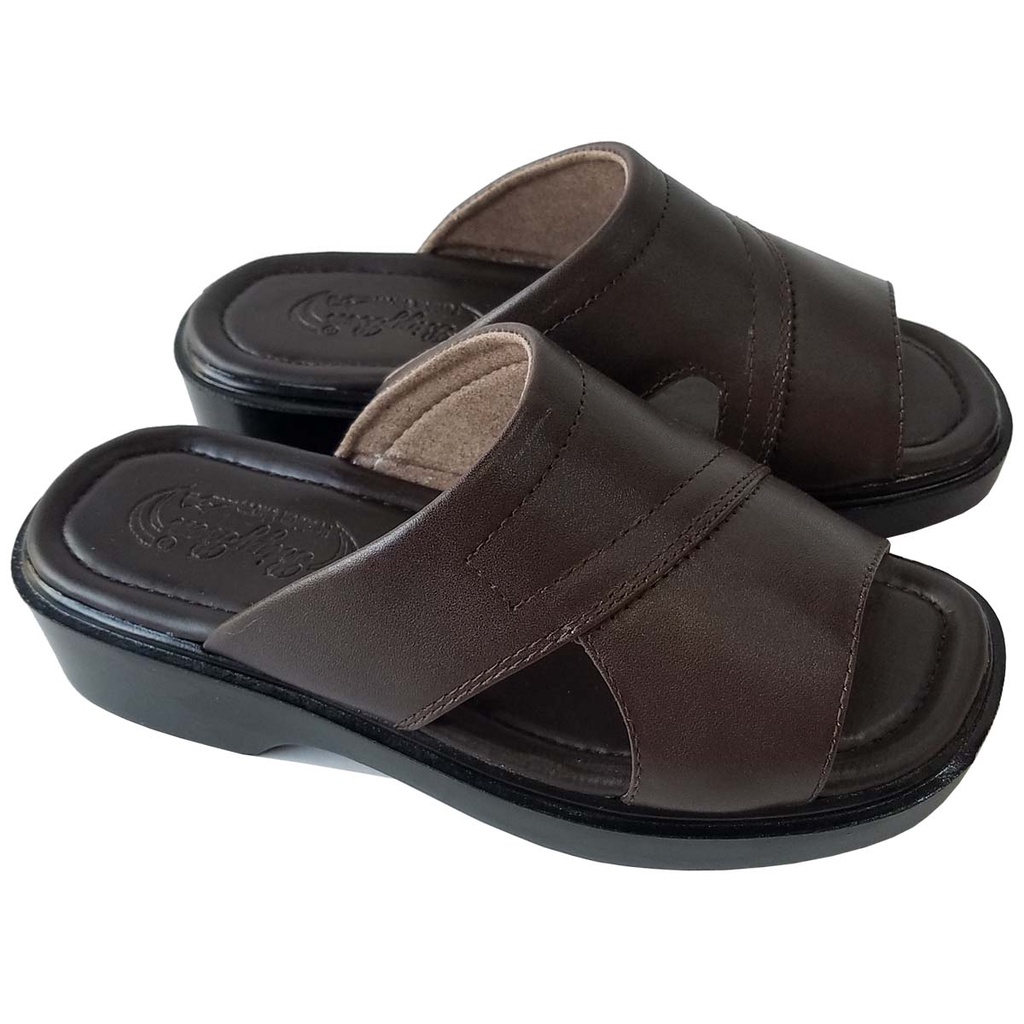 Dép nam đế cao da bò thật BIGGBEN cao 4 cm HKD455