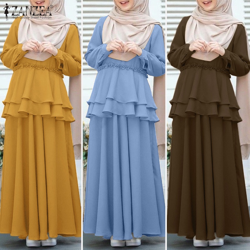 ZANZEA Set Áo Thun Ngắn Tay Cổ Tròn + Chân Váy Xòe Chữ A Thời Trang Nữ