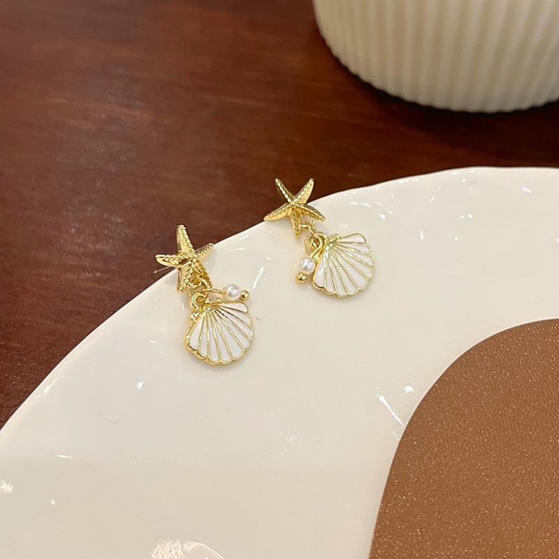 Bông Tai Hình Vỏ Sò/ Sao Biển Bằng Bạc 925 Thời Trang Xuân Hè Vui Nhộn Cho Nữ F995