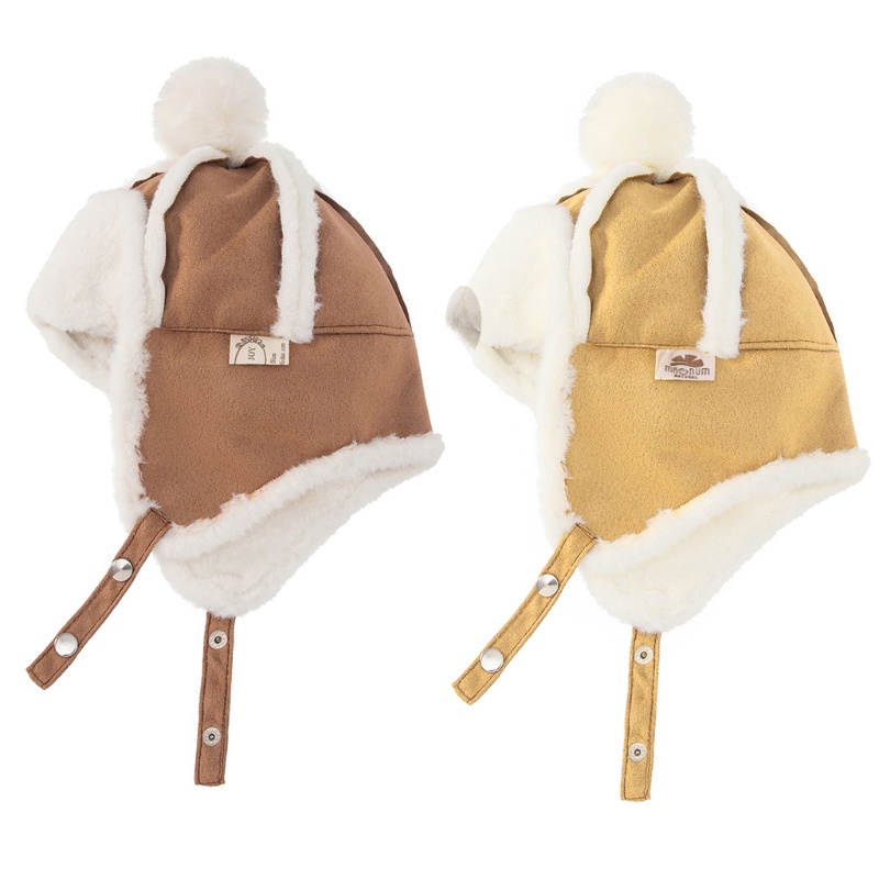 Mũ Beanie Mềm Giữ Ấm Mùa Đông 2 Màu Tùy Chọn Cho Bé