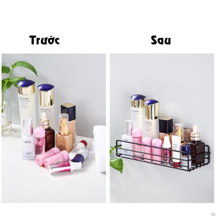 Combo 3 kệ chữ nhật dán tường phòng tắm Tiện lợi - Sang trọng - Gọn gàng, kèm 3 miếng dán siêu dính - Có hướng dẫn dán .
