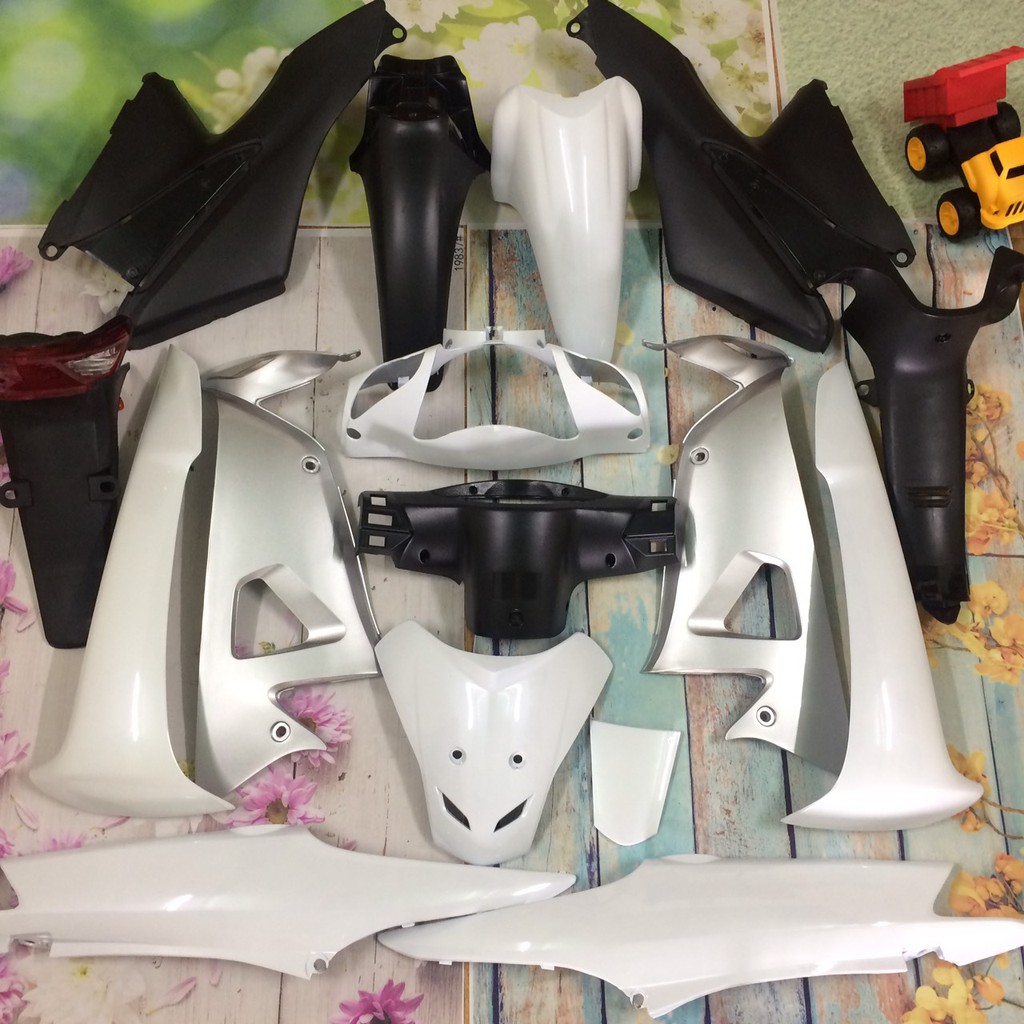 Bộ Dàn áo xe Wave A 100  - S100 - Wave 50cc - Wave Rs màu TRẮNG  -Nhựa trắng nguyên sinh cao cấp LOẠI ĐẸP