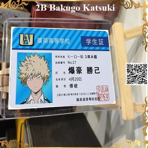 1235 Mô hình card chứng nhận Học viện siêu anh hùng - My Hero Academia nhiều hình (bao gồm card + bọc bài nhựa bảo quản