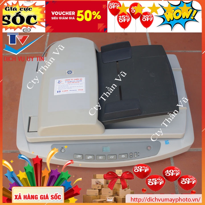 Máy scan cũ HP 5590 Scan 2 mặt tự động qua khay ADF scan nhiều tờ và có mặt gương để scan hóa đơn tài liệu mỏng