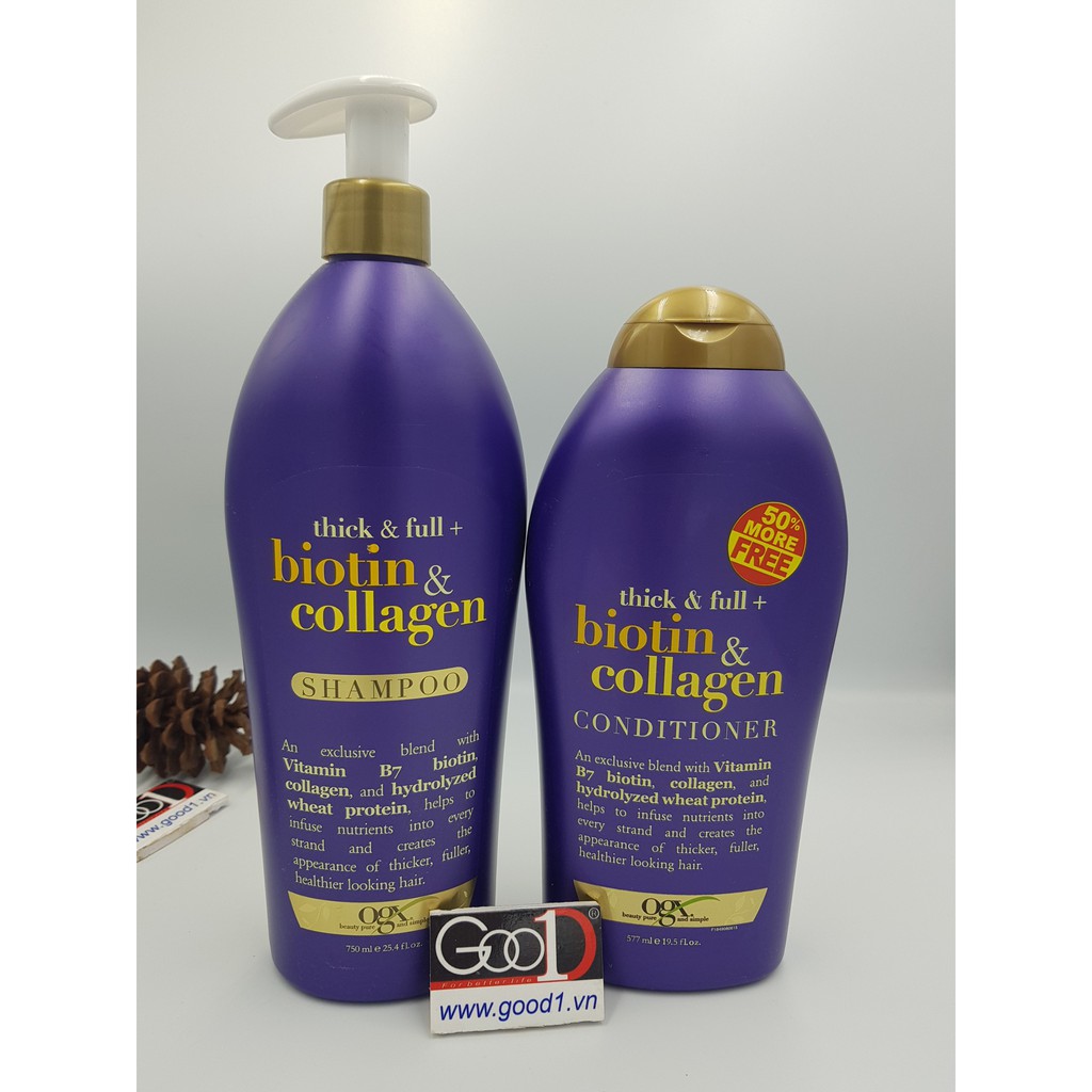 Bộ dầu gội xả Biotin collagen 750ML USA