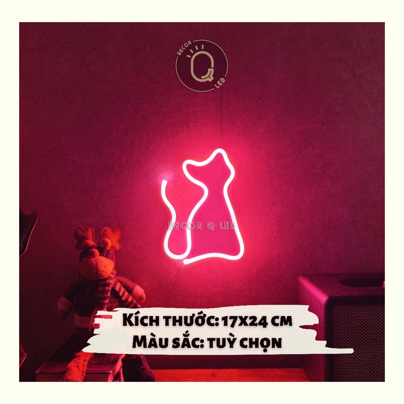 Đèn Led Neon trang trí hình con mèo 12V