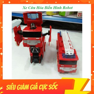 Đồ Chơi Xe Cứu Hỏa Biến Hình Robot, Di Chuyển Tránh Vật Cản, Chạy Pin Phát Nhạc Vui Nhộn Tạo Sự Thích Thú Cho Bé