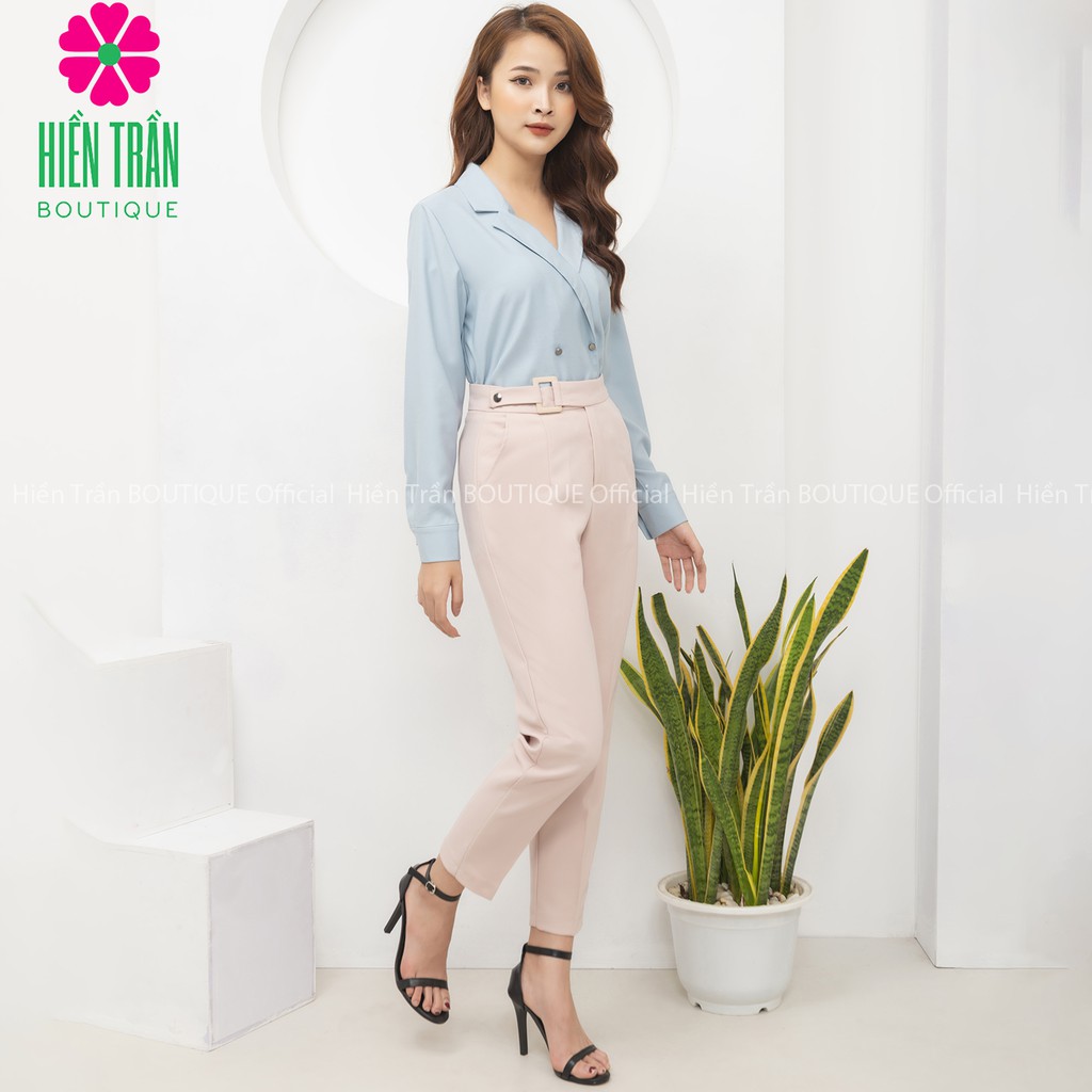 Quần tây nữ cạp cao đai bọc vải Ruby Fashion, form đẹp, mặc sang trọng và tôn dáng | BigBuy360 - bigbuy360.vn