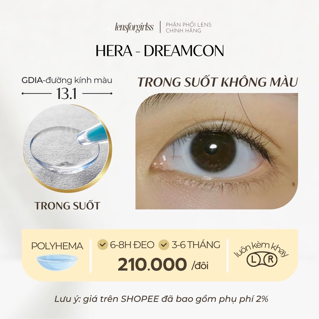 Kính áp tròng KHÔNG MÀU - TRONG SUỐT | Lens cận