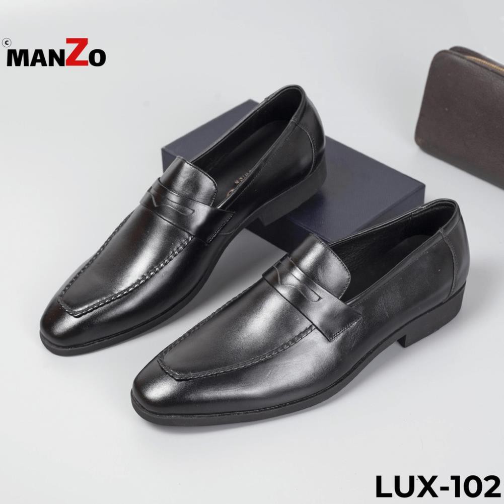 Giày tây nam cao cấp công sở màu đen lịch lãm MANZO - LUX 102