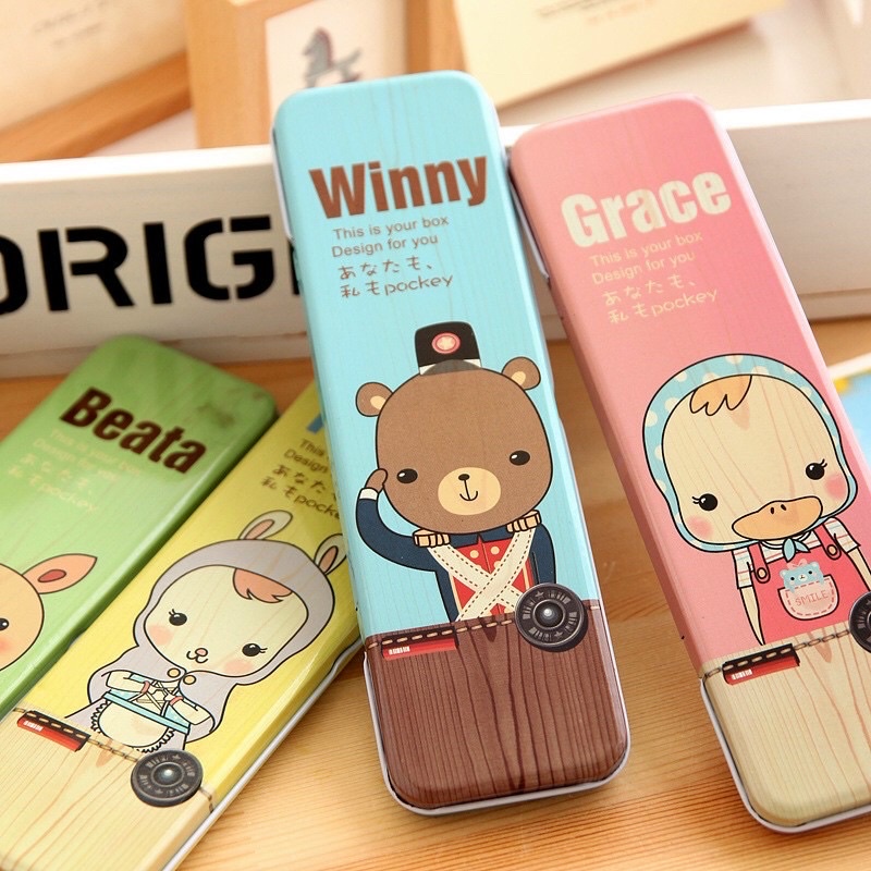 HỘP ĐỰNG BÚT BẰNG THIẾC 1 NGĂN CÓ SẴN TẠI SHOP