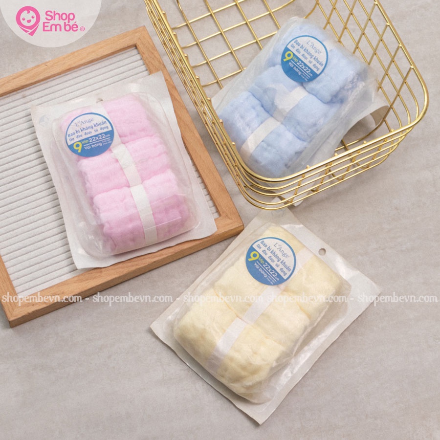Khăn Nhỏ Vải Bông 9 Lớp 22X22Cm-L'Ange