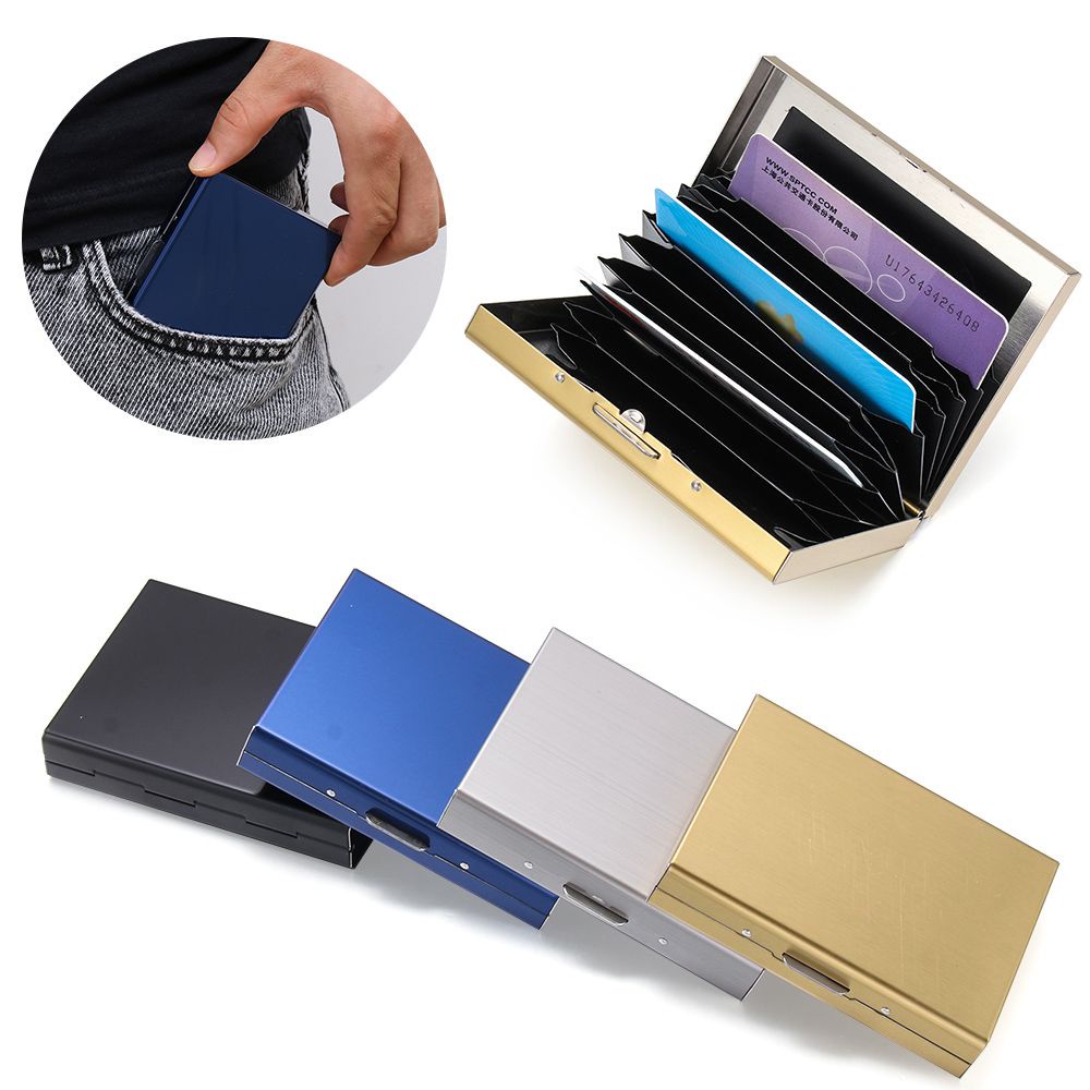 Ví đựng thẻ ID/thẻ tín dụng RFID bằng thép không gỉ chống trộm chống thấm nước cho nam và nữ