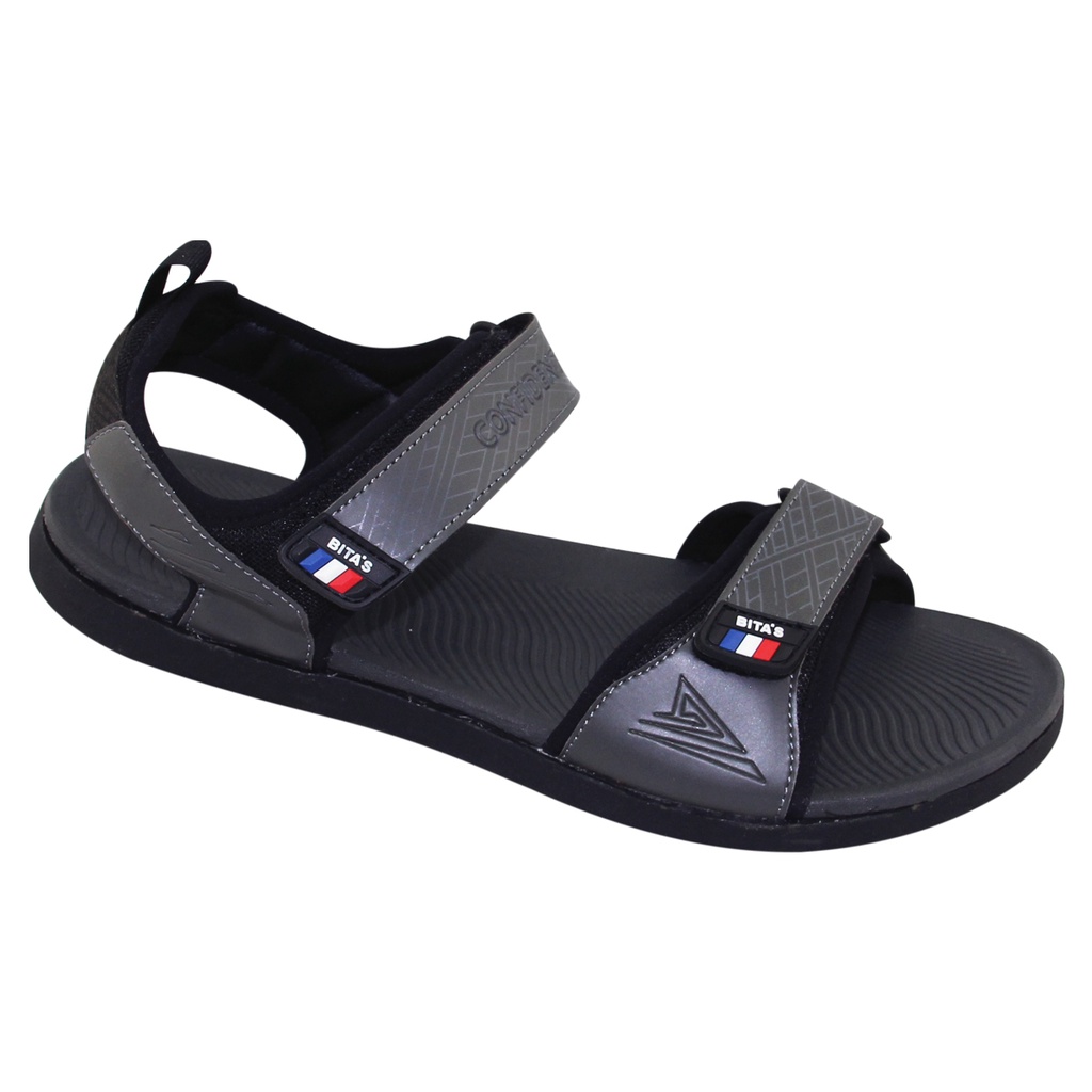 GIÀY SANDAL QUAI HẬU ĐẾ BẰNG HỌC SINH NAM BITA'S SPS.143 (ĐEN + XÁM + NAVY) - BITAS