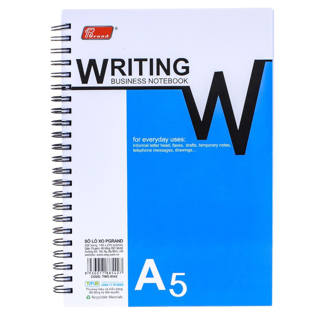 Sổ lò xo A5 100/160/200 trang Grand TMG-8542 148 x 210cm giấy 70gsm
