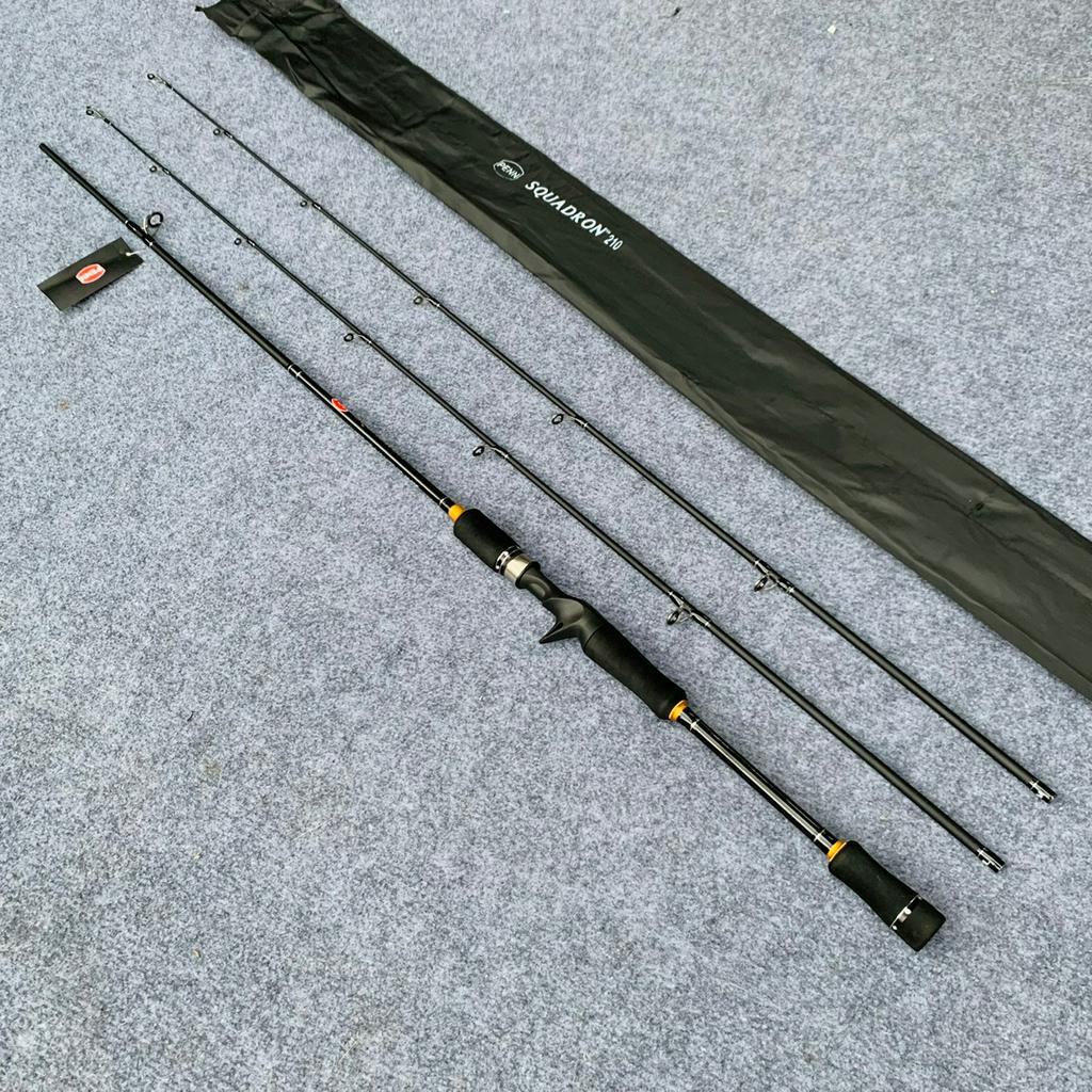 Combo cần lure ngang giá rẻ Penn Squadron máy cemreo tiếng drak lick kèm dây dù pe 7 màu