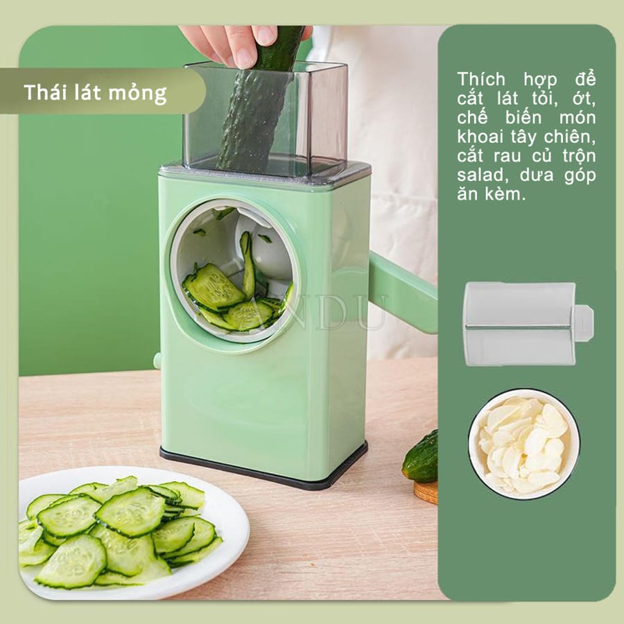 Dụng Cụ Thái Rau Củ Quả Đa Năng,Máy Thái,Cắt Bào Sợi Rau Củ Quả Nhà Bếp Bằng Thép Không Gỉ Cỡ Lớn An Toàn Tiện Lợi