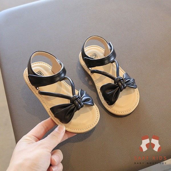 Dép sandal bé gái - Sandal quai chéo thắt nút phối Nơ cực điệu chính hãng MG Baby mềm nhẹ chống trơn trượt V736