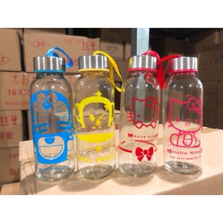 Bình Nước Thủy Tinh 300ml Có Dây Xách in Hình Sao Biển