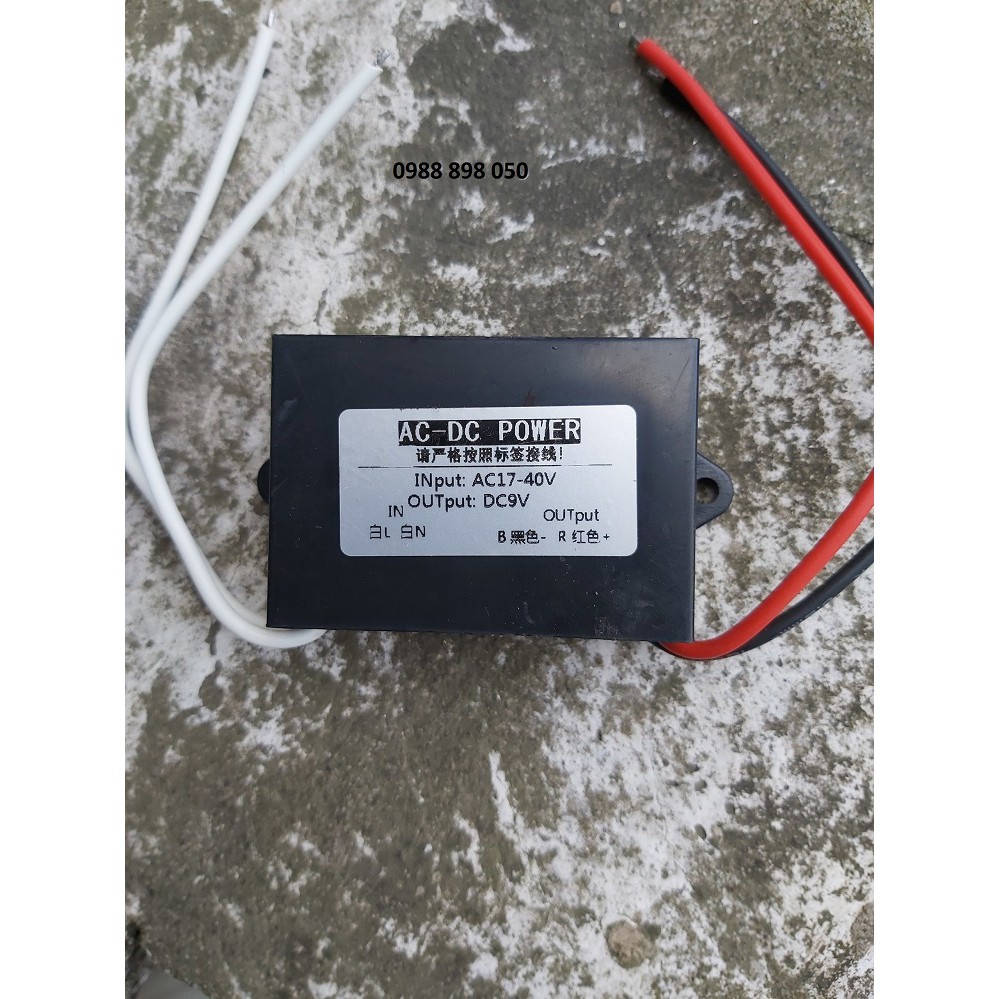 Bộ chuyển điện AC 17v-24V-40V xuống DC 9v