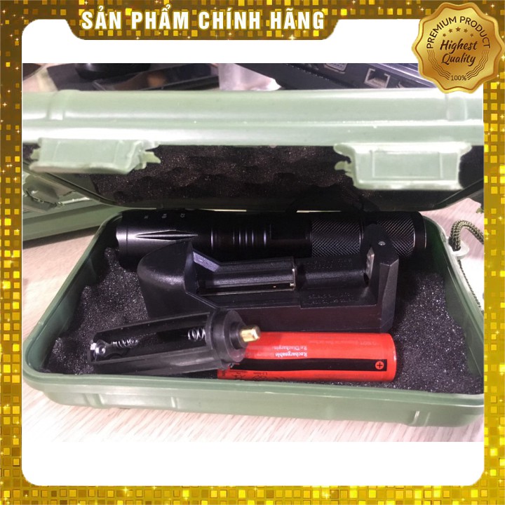 [HÀNG CHÍNH HÃNG] Đèn Pin Siêu Sáng Cầm Tay Ultrafire XML-T6 (Đen) + Pin sạc 18650 + Bộ Sạc Pin