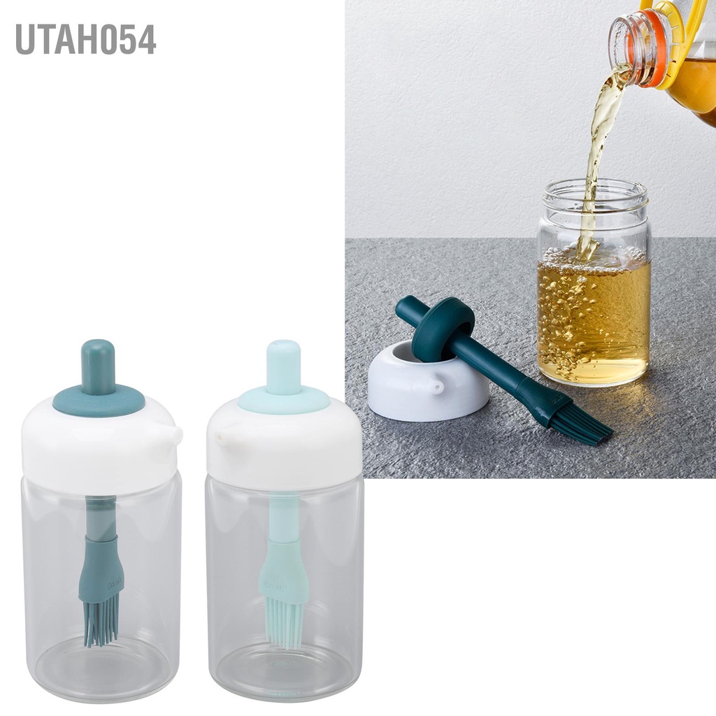 [Hàng Sẵn] Nhấn áp lực để kiểm soát dầu sử dụng hai sử dụng bình dầu nhà bếp điều khiển bình dầu thủy tinh【Utah054】