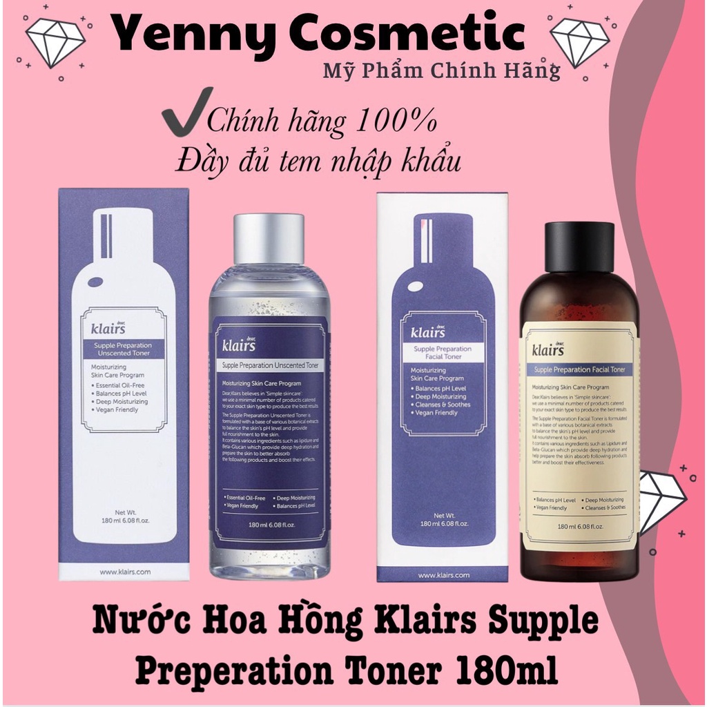 Nước hoa hồng Klairs Supple Preperation Toner 180ml