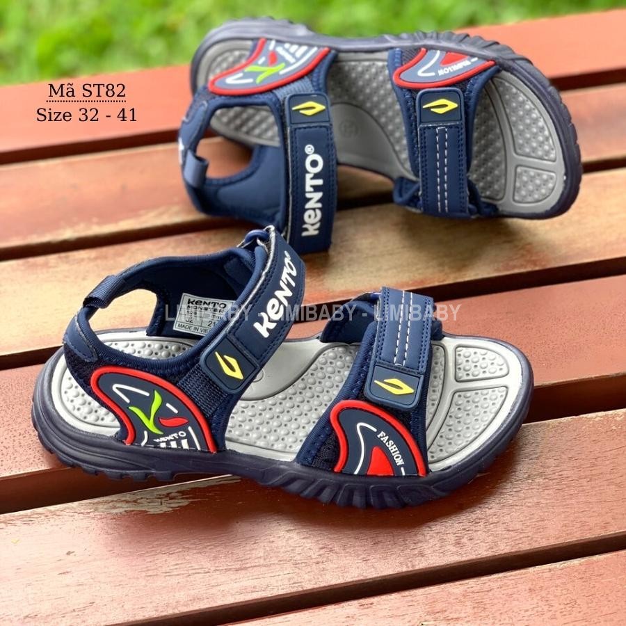 Sandal dép quai hậu cho bé trai đi học đi biển mùa hè chất liệu nhẹ ềm bền chắc quai dán chính hãng KENTO cao cấp ST82