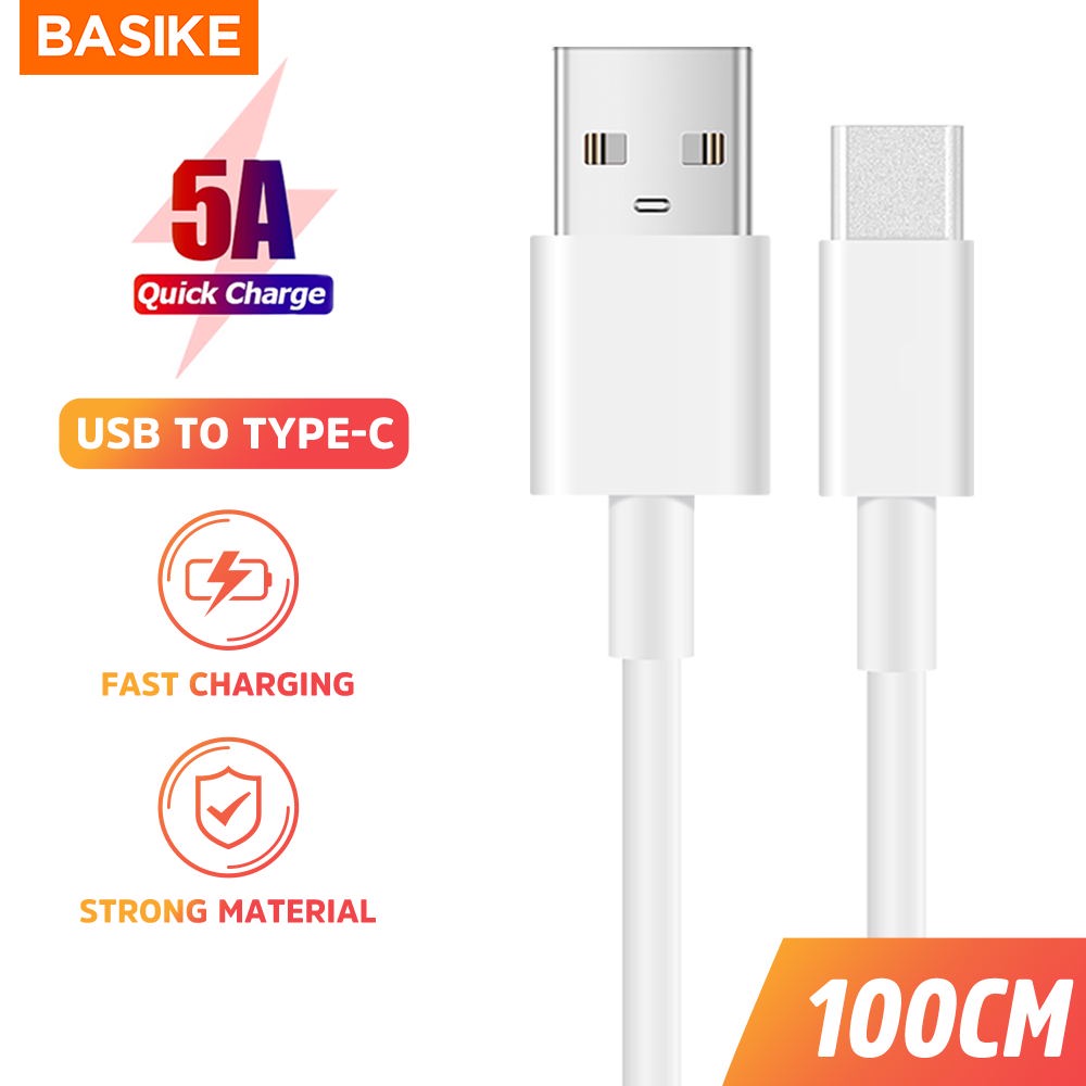 Dây Cáp Sạc Nhanh BASIKE CT208 5A Thiết Kế Dây Cổng USB Type C Cho Samsung Xiaomi