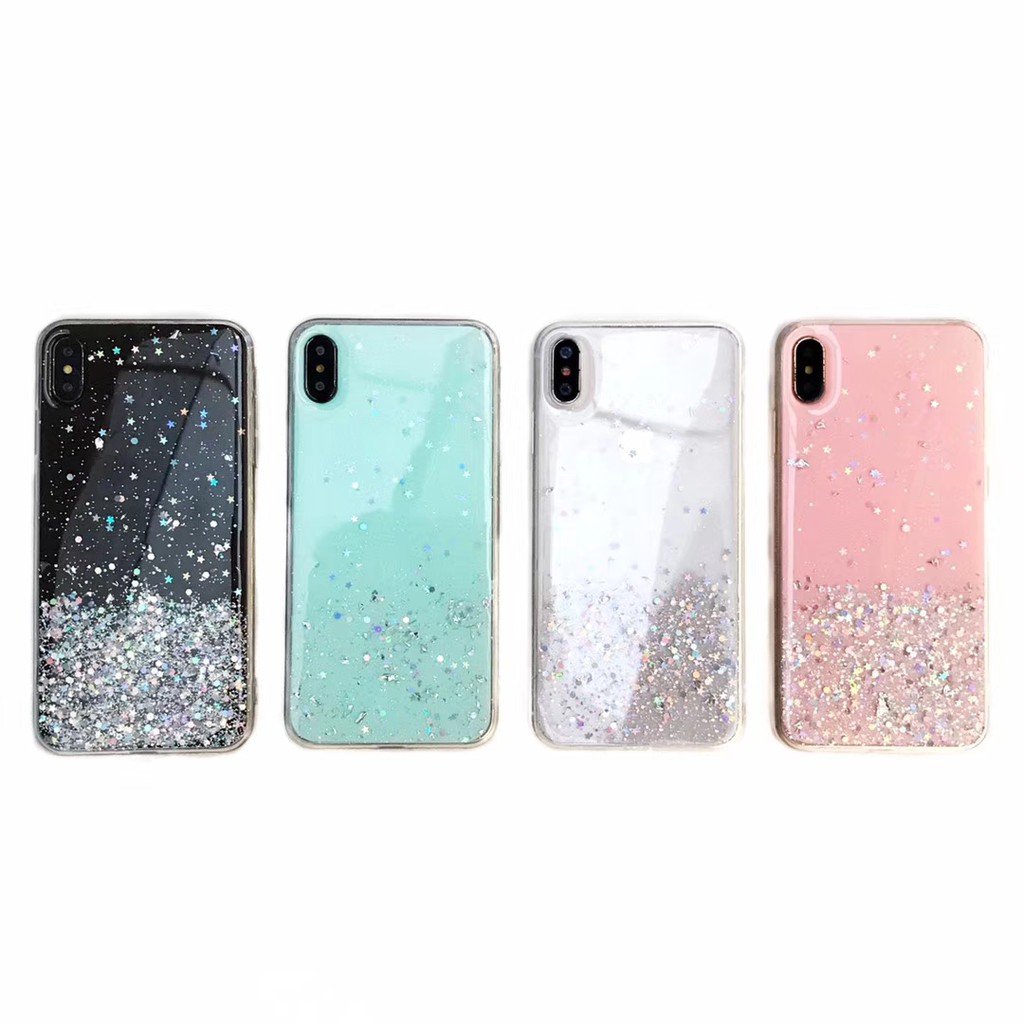 Huawei P40 Pro Plus Nova 3i 7 SE 5 Y5P Honor 30 Pro 30S Play 3 Glitter Case Silver Foil TPU Phone Covers Bling Starry Sky Soft Casing