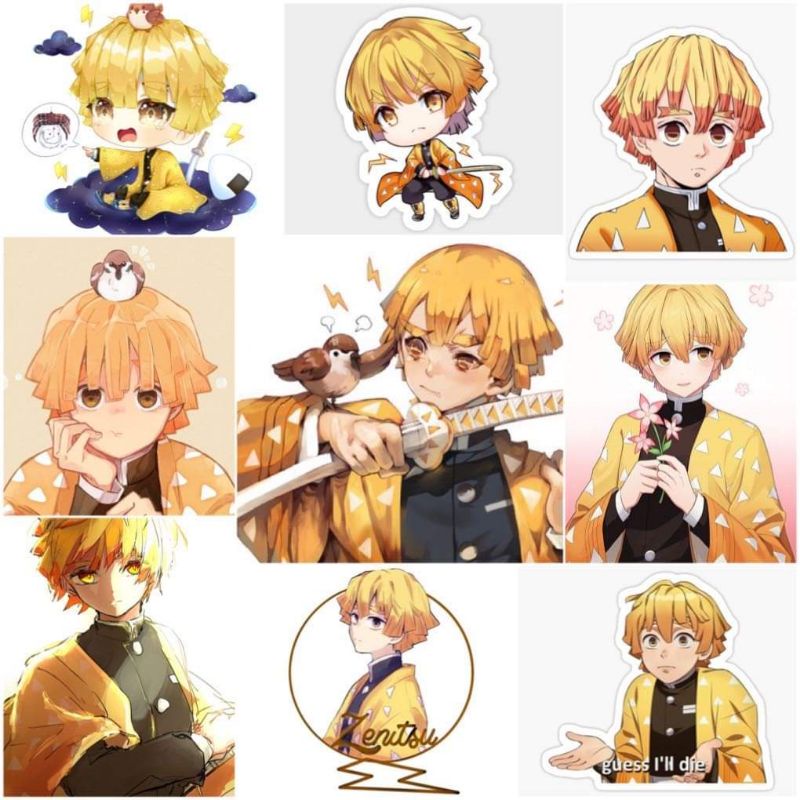 10-50 hình dán Stickers Agatsuma Zenitsu decal