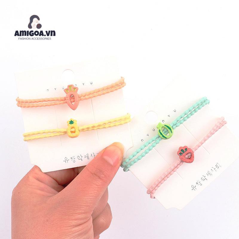✨✨Dây cột tóc cao su đính phụ kiện hoa/ gấu/ trái cây dễ thương