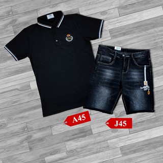 Đồ Bộ Áo Thun + Quần Short Jean Cho Nam Trẻ Trung, Phong Cách Hàn Quốc CB45