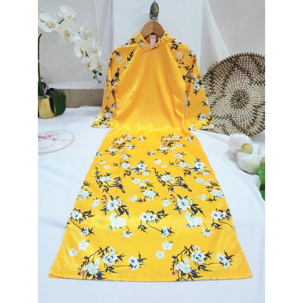 Áo Dài Cách Tân Họa Tiết Hoa Trắng + FREESHIP [HÀNG CAO CẤP] | BigBuy360 - bigbuy360.vn